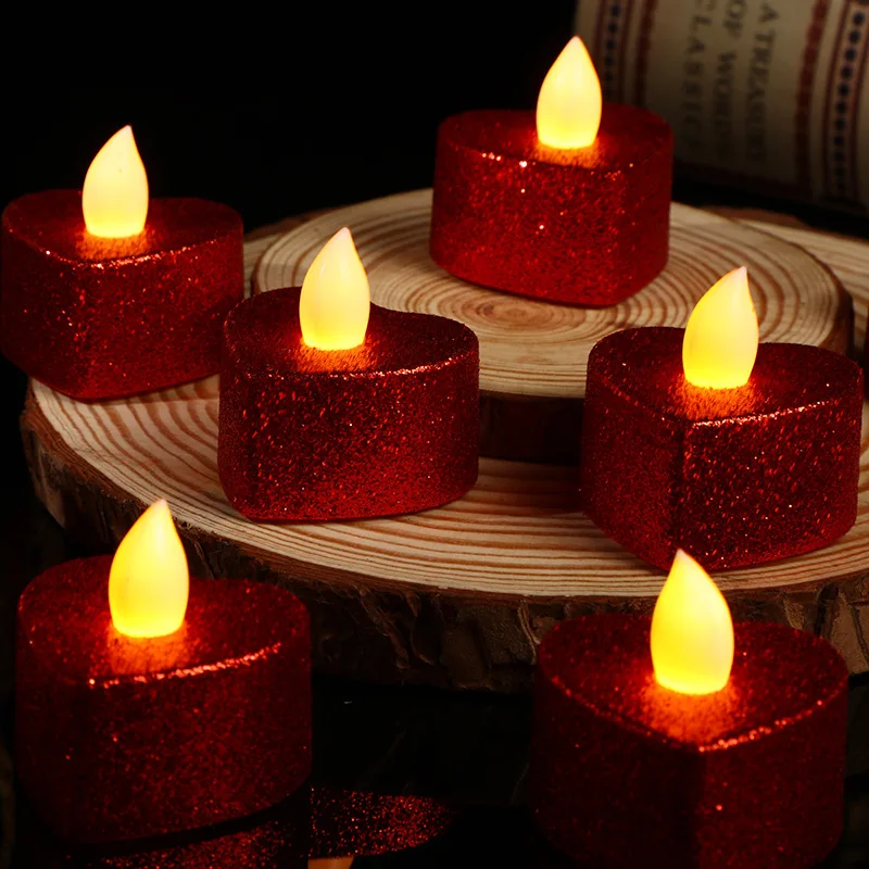 5 Wide by 6, 8 & 10 Inches Tall Flameless Heart Candles