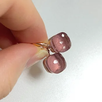Classic Earrings For Women Amethyst Crystal Earrings Copper With Gold Plated Square Candy Colors Earrings Fashion Jewelry