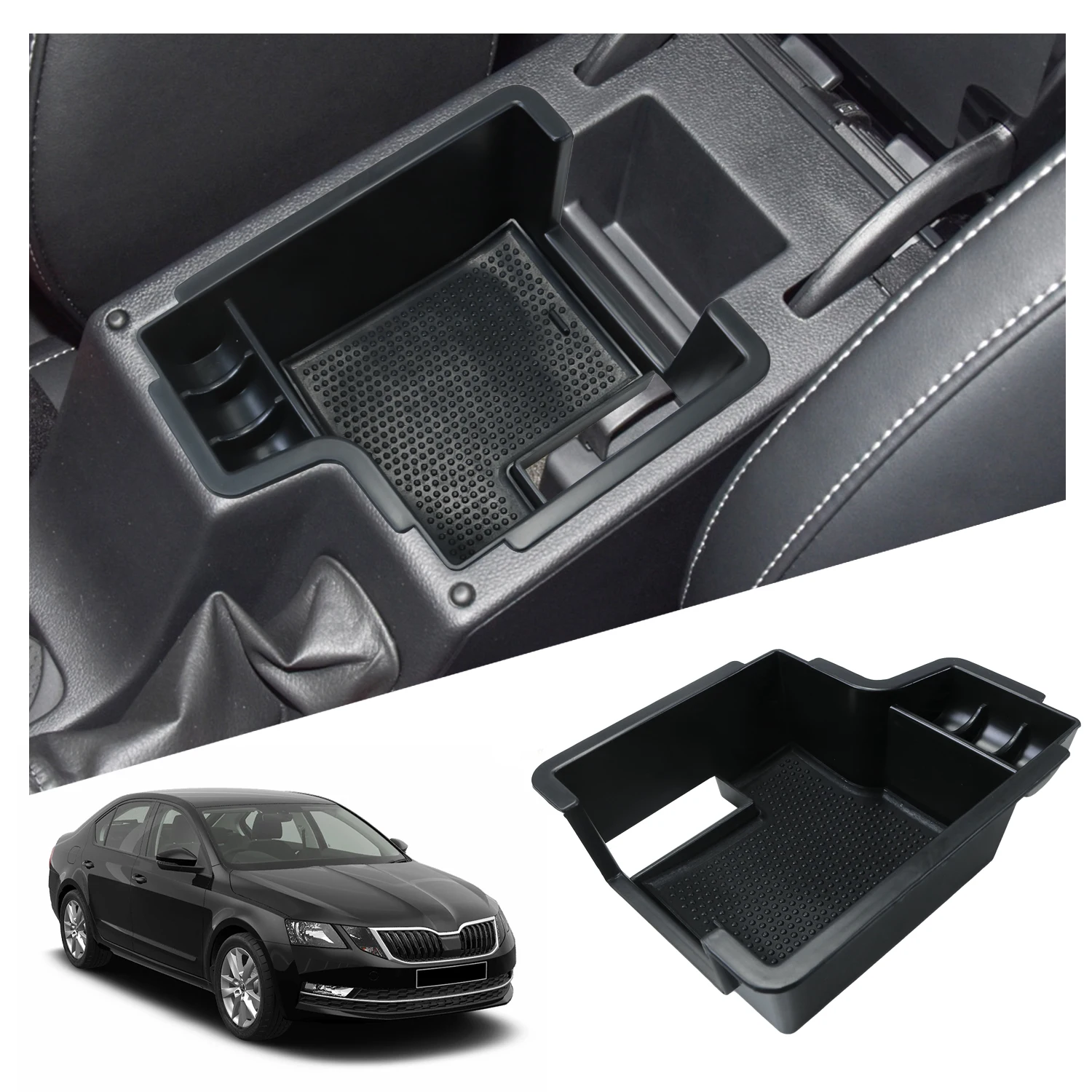 Lfotpp Car Central Storage Box Per Skoda Octavia 3 Mk3 5E Rs 2013-2019 Bracciolo Box Auto Skoda Octavia Mk3 Accessori