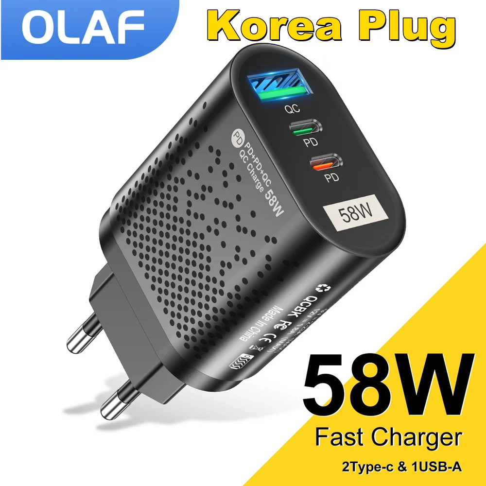 Charger Adapter Korean Type C Fast Charger Korean Type 65w Usb