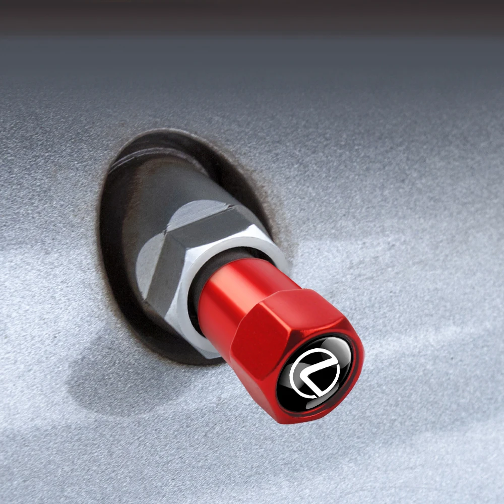 렉서스 LS LC IS350 ES300h ES300 IS250 IS220d NX350h GS350용 4개입 자동차 스타일링 메탈 휠 타이어 밸브 스템 캡 자동차 액세서리