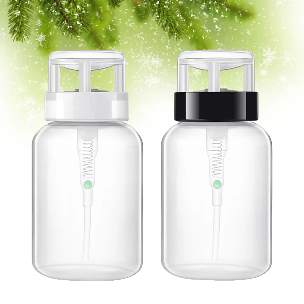 

Lockable Pump Dispensing Bottle Nail Polish Makeup Remover Portable Refillable Dispensers Empty White