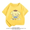 Summer New Kids Sanrio Cartoon Print T-shirt Pompompurin Children's Short sleeved Top O-Neck 100Cotton Boys And Girls Tee shirts 1