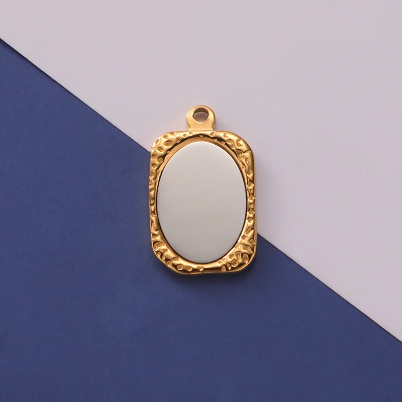 10Pcs/Lot Square Mirror Polish Stainless Steel Charm Pendant Accessories DIY  Necklace Keychain For Gift Jewelry Making