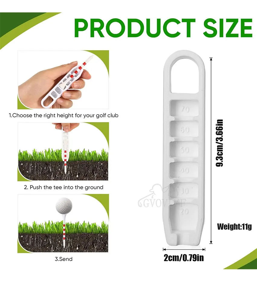 Golf Tee Height Adjuster Tees Holder Precision Adjustable Golf Tee Height Setup Tool Training Accessories White Black and Red
