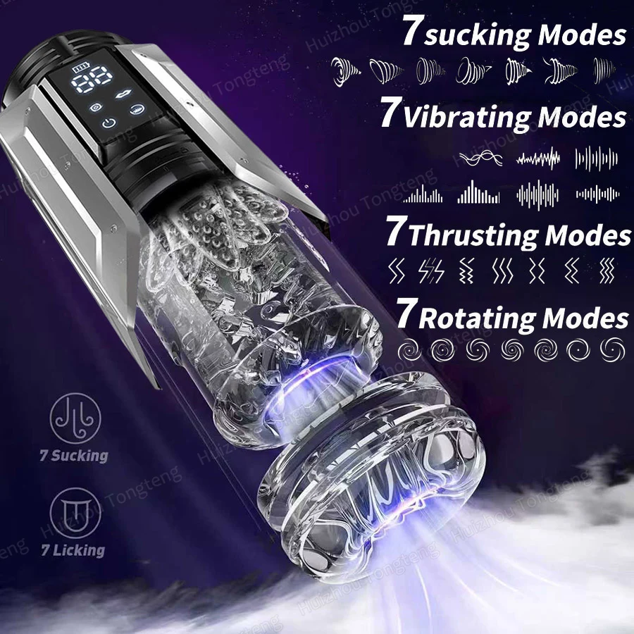 HeartCaptor Automatic Male Masturbator Cup 7 Modes Thrusting Rotating Sucking Electric Stroker Waterproof Rechargeable - Details 3