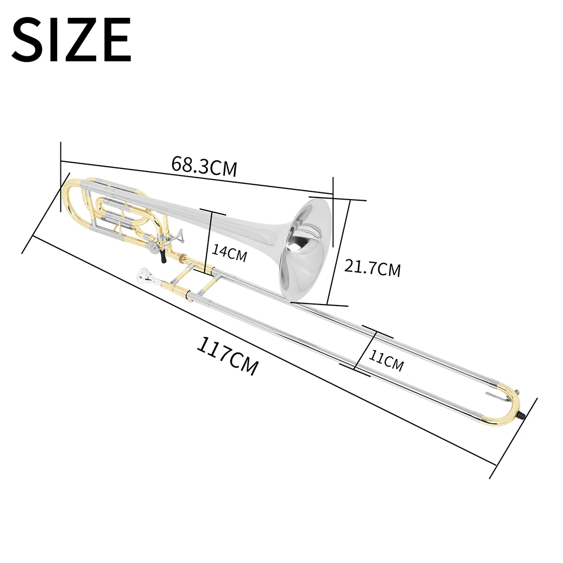 SLADE Tenor Trombone Bb Brass Lacquered Gold Plated Trombone With Case Mouthpiece Professional Brass Wind Musical Instrument