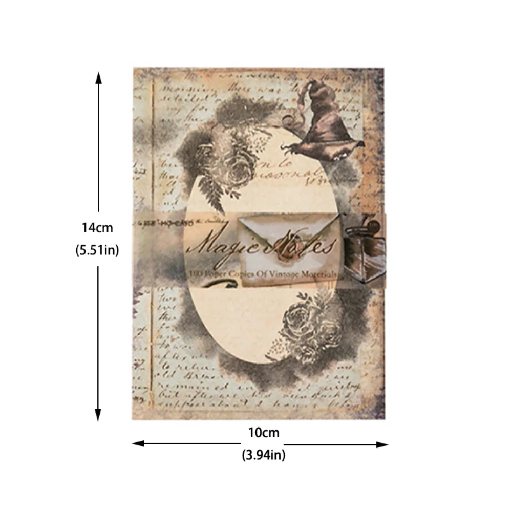 Mr. Paper 8 Style 100pcs/book Vintage Message Material Paper Creative Flower Character Hand Account Decorative Memo 