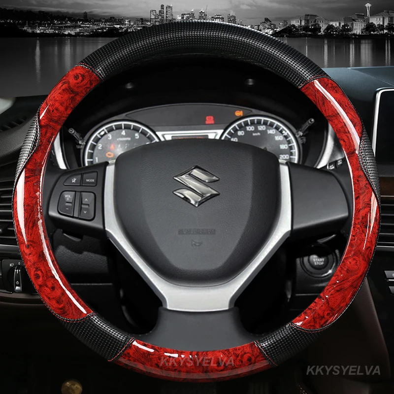 

Чехол на руль автомобиля под красное дерево для Suzuki Swift 2011-2016 Vitara 2015-2019 Celerio 2015-2019x4 S-CROSS 2013-2019