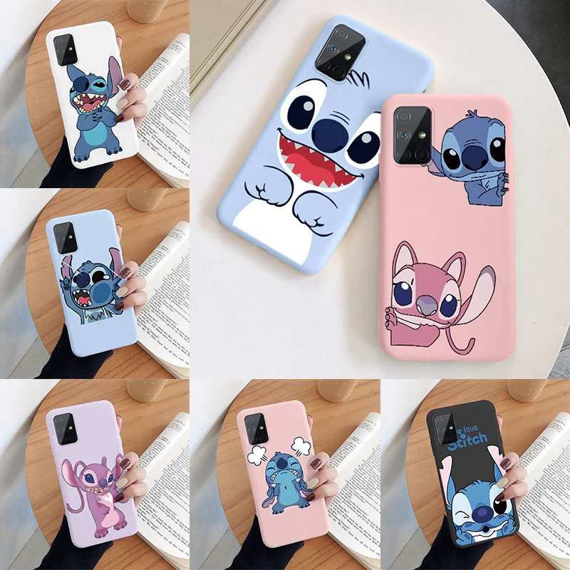 Per Samsung Galaxy A51 A71 4G 5G Camera Protect Soft Cover Silicone Cute Cartoon Lilo Stitch Custodia Per Telefono Funda Per Samsung A 51