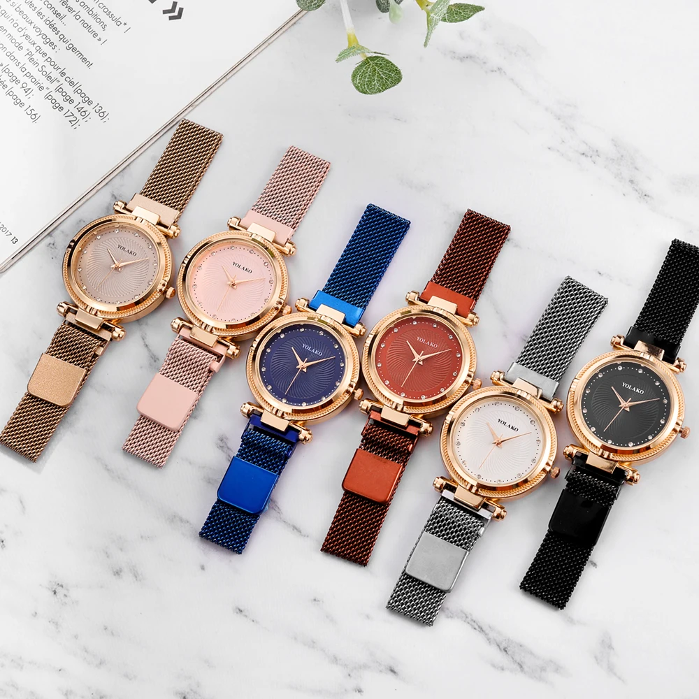 Luxury Creative diamond Dial Women Watches Fashion Rose Gold  Magnet Buckle Ladies Quartz Wristwatches Simple Female Watch Gifts