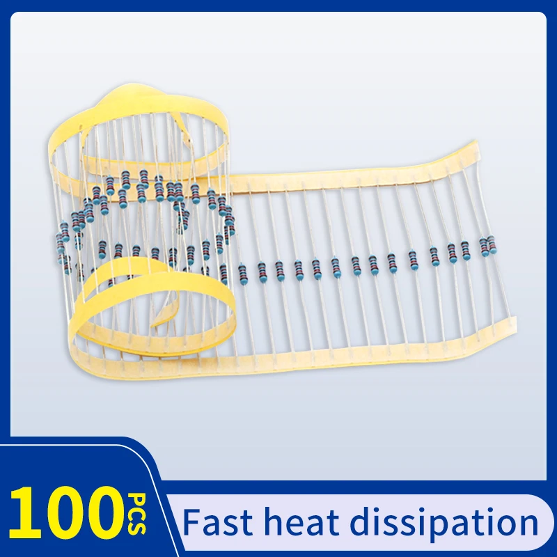 100pcs 1/4W Resistance 0.1R~2.2M 1% Metal Film Resistor Series 0.25W 1R 10R 47R 100R 220R 470R 1K 2.2K 10K 22K 100K 220K 1M ohm
