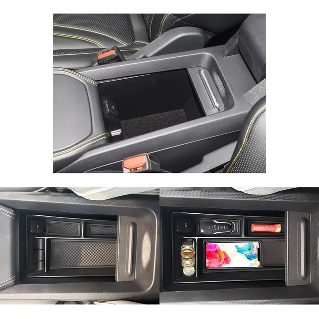 For Ford Mustang Mach-E 2021-2023 Car Armrest Storage Box Center Console Organize Tray Storage Box Central Tidying Accessories 4
