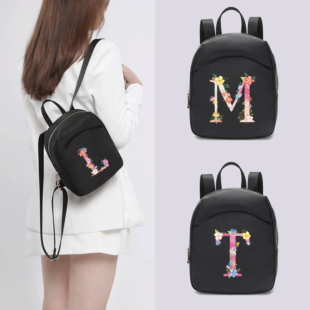2022 Fashion Women Mini Backpack Multifunction Small Backpacks Casual Simple Pink Printing Student Bookbags Travleing  Rucksack