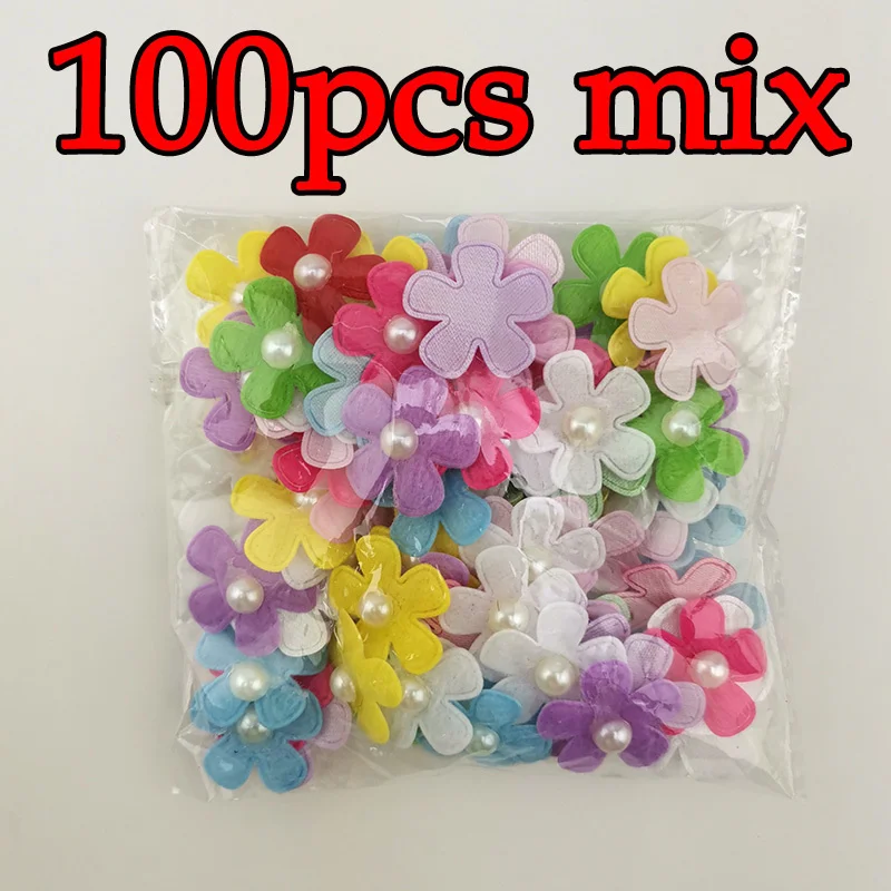 (100 Teile/paket) 25mm Gemischte Farbe Perle Blütenblätter Kostüm Dekoration Handgemachte Diy Handwerk Mädchen Kopfschmuck Dress Up Künstliche Blume – Detail 5