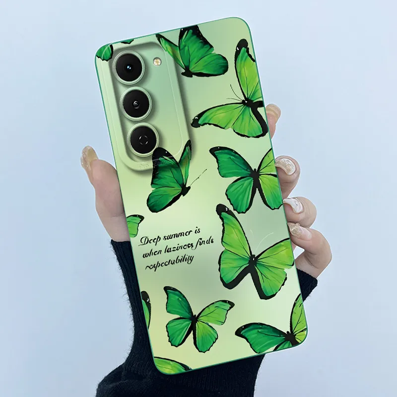 Fashion Simplicity Panda Flower Liquid Silicone Shockproof Soft Phone Case with Lens Protection