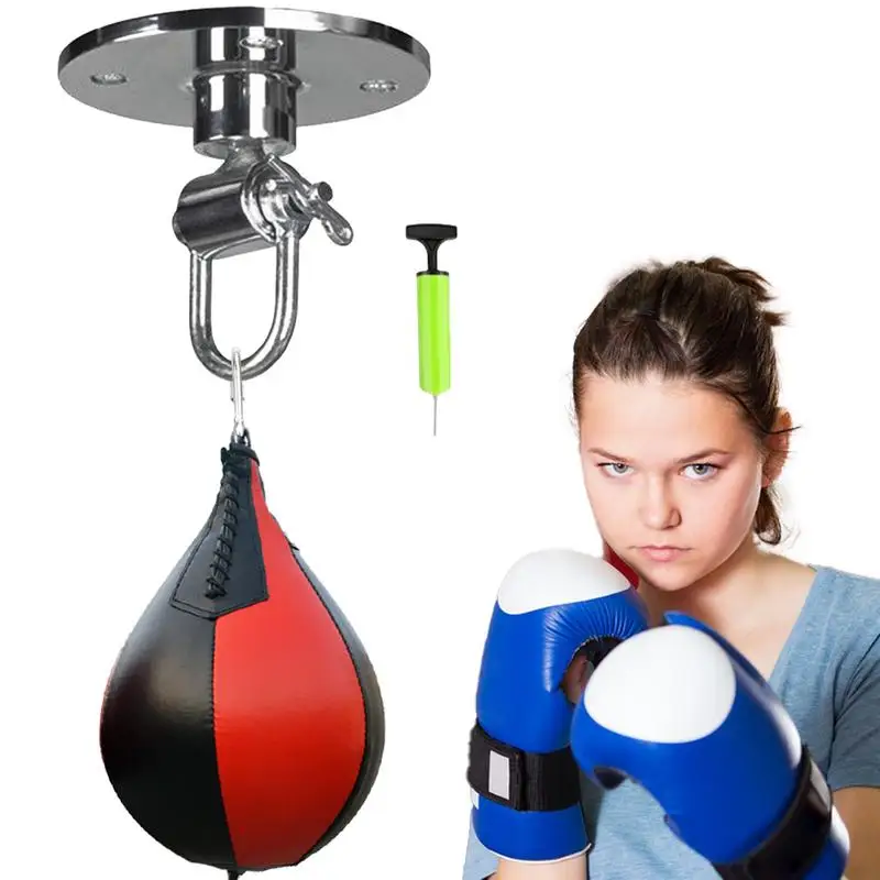 Pear-shaped Boxing Speed Ball With Hanging Swivel Bracket Punching Ball Hanging Boxing For Fitness Accssories