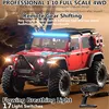 Professional Differential Locks 4WD Off Road Remote Contorl Truck 1:10 56CM 17 Lighting Hydraulic Shock Absorber RC Truck Car 1
