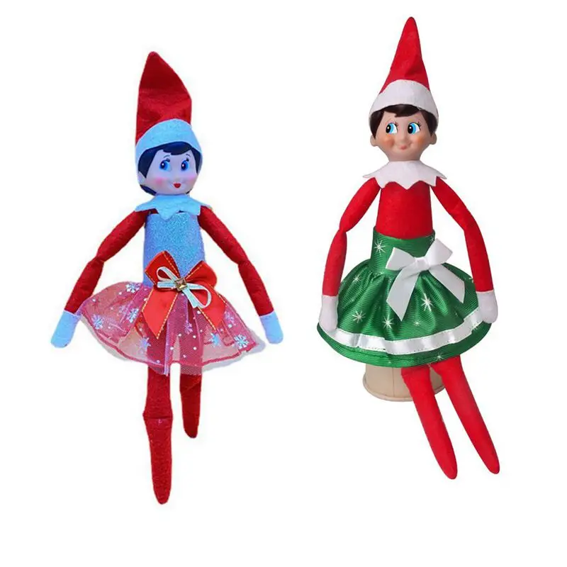 

Christmas Dress Kawaii Items Fashion Green White Red Doll Skirts Kids Toys Gifts For Girls Accessories For Elf Dolls DIY Present