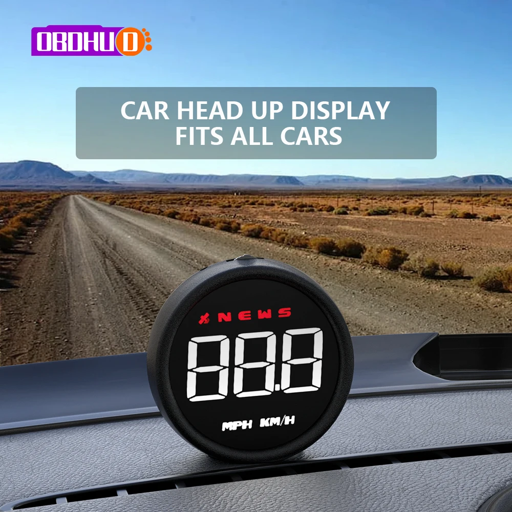 

OBDHUD G1 GPS HUD Digital Speedometer Big Font Head Up Display USB Link Mileage Compass Smart Over Speed Alarm Auto Accessories