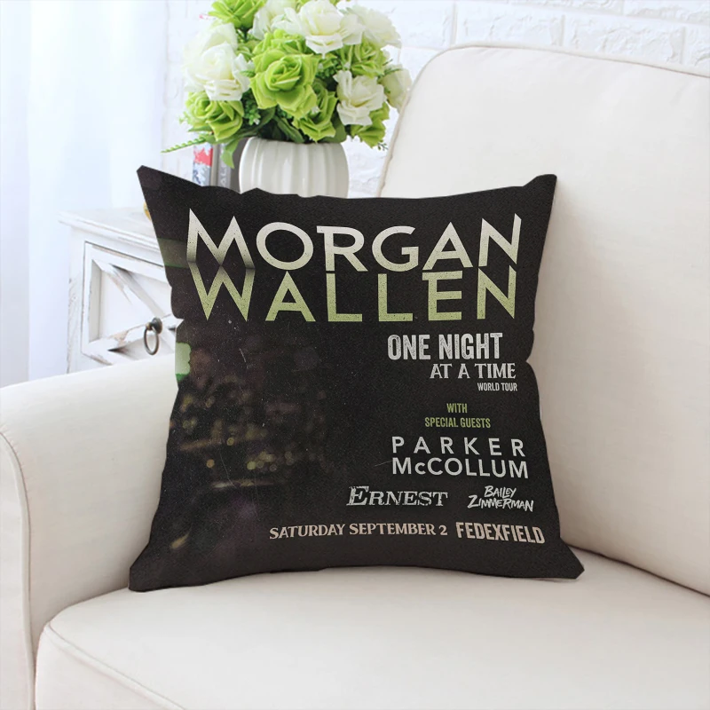 

50x50cm pillowcase M-Morgan Wallens double-sided printed velvet sofa cushion cover headboard backrest chair backrest fan gift