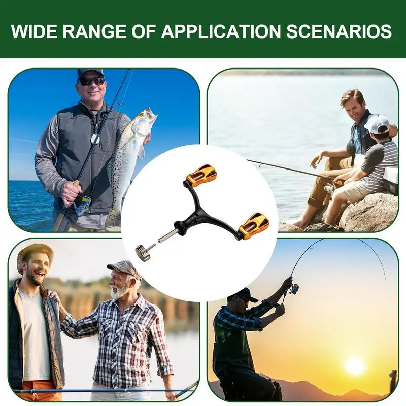 Reel Handle Knob Aluminum Double Rocker Fishing Reels High Strength Nonslip Fishing Accessories Lightweight Rock Arm For Fishing