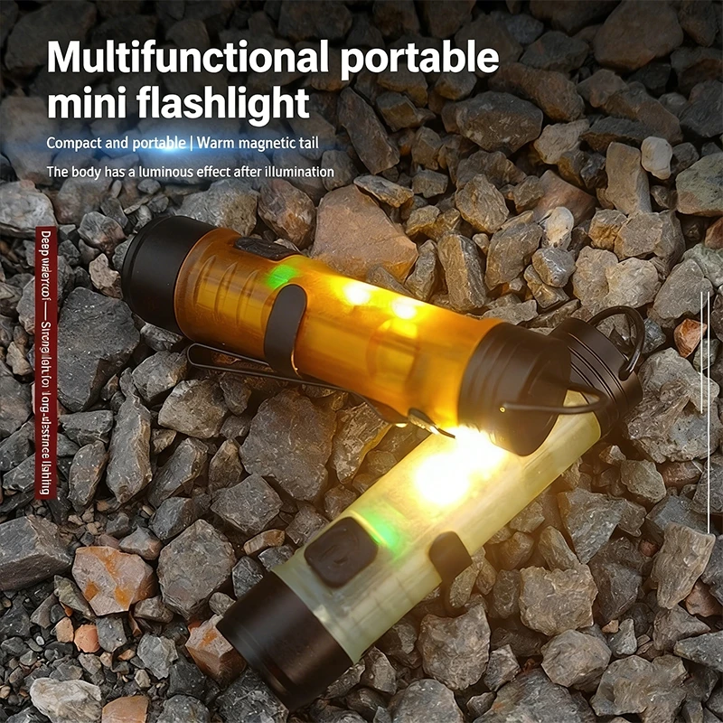Compact Rechargeable Keychain Flashlight - Portable and Multifunctional Emergency Light