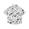 Men Street Fashion Summer Daily Shirt Hawaiian Cartoon Print Casual Loose Shirts Short Sleeve Beach Loose Tops 4