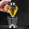 Diamond Shape Glass Honey Dispenser with Drip Stand