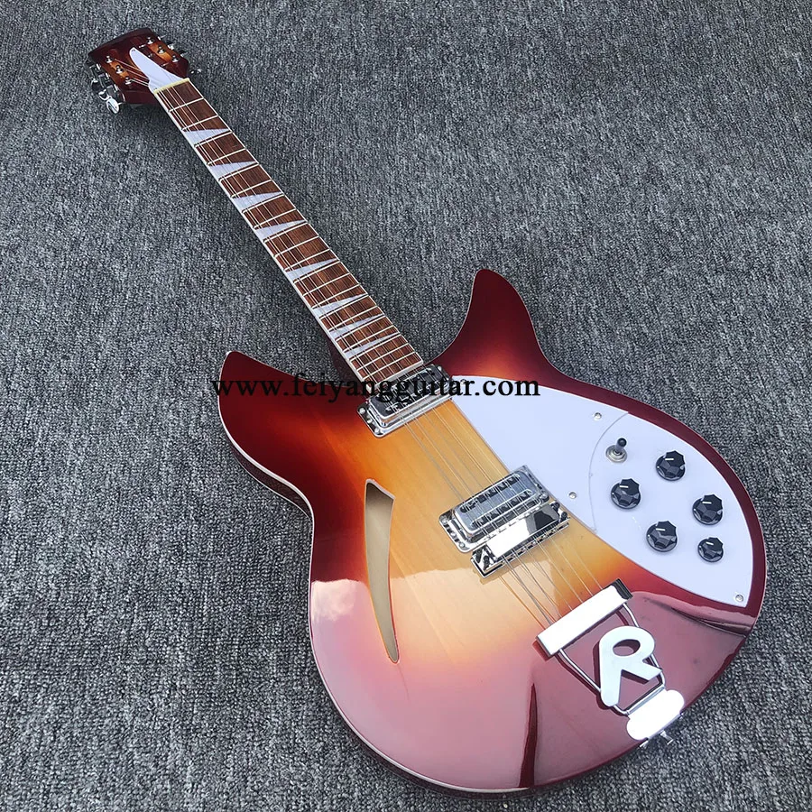 

High-quality 360-12 string electric guitar red paint half-empty mahogany fingerboard postage.