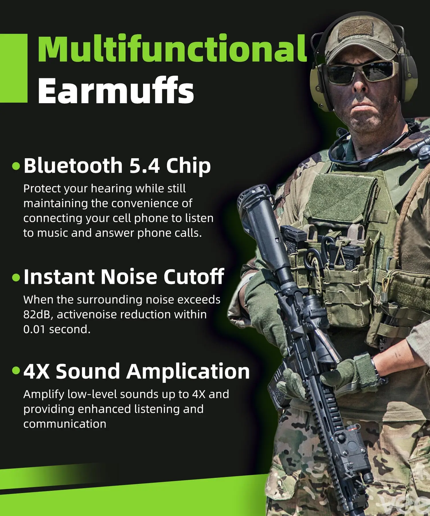 ZOHAN Bluetooth Hearing Protection Headphones Electronic Shooting Earmuffs Noise Reduction Ear Muff hunting Tactical Ear cover BEST SELLERS ZOHAN Bluetooth Hearing Protection Headphones Electronic Shooting Earmuffs Noise Reduction Ear Muff hunting Tactical Ear cover BEST SELLERS
