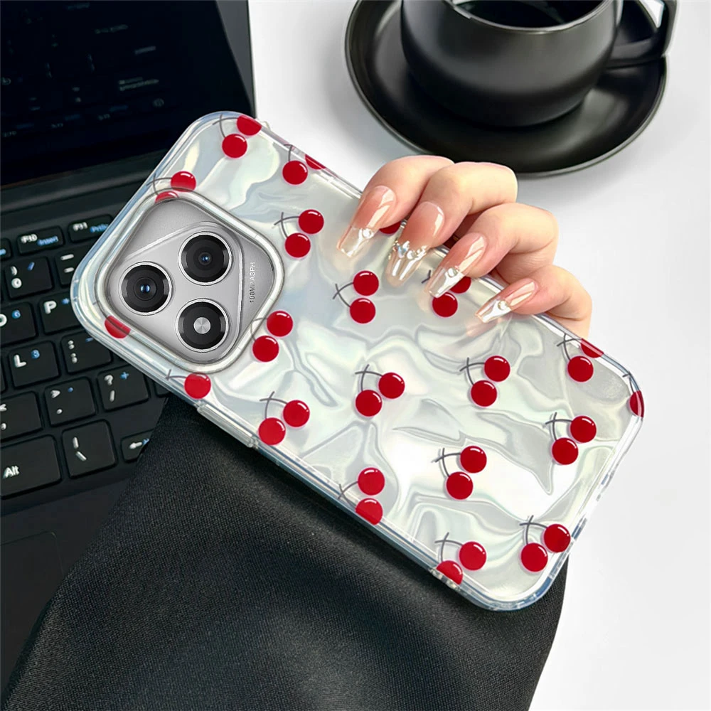 Summer Fruit Red Cherry Silicone Phone Case