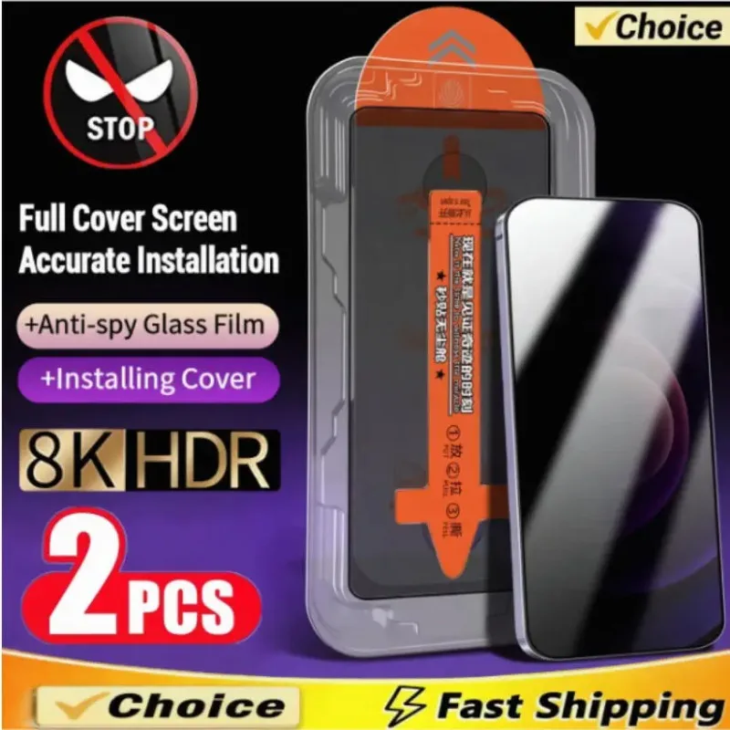 Paquete de 2 Protectores de Pantalla Anti-Polvo y de Privacidad para iPhone 16, 17, 15, 14, 13, 12, 11 Pro Max, 13, 12 Mini, 11 Pro, XR, XS Max