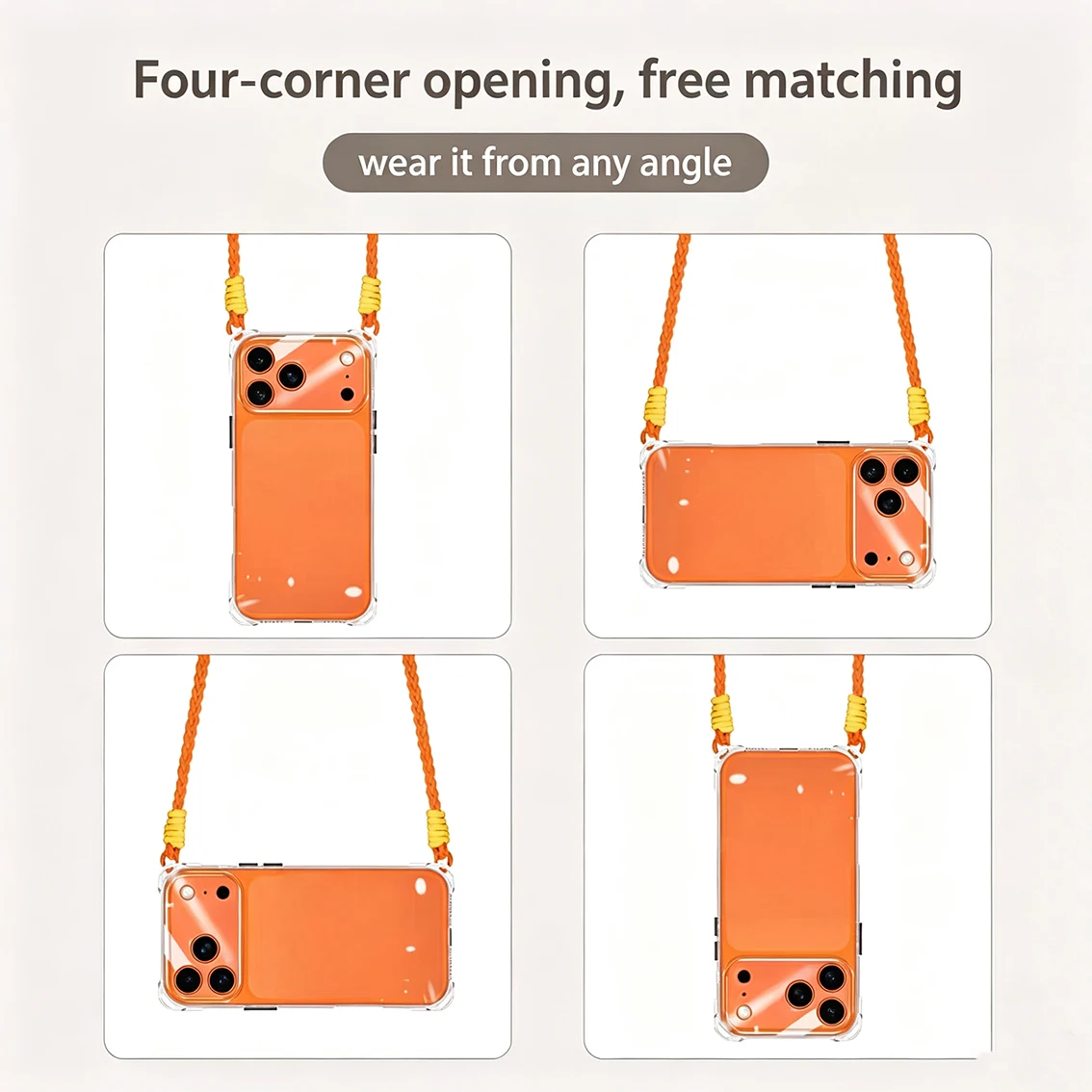 Versatile Crossbody Phone Case with Lanyard and Necklace Strap