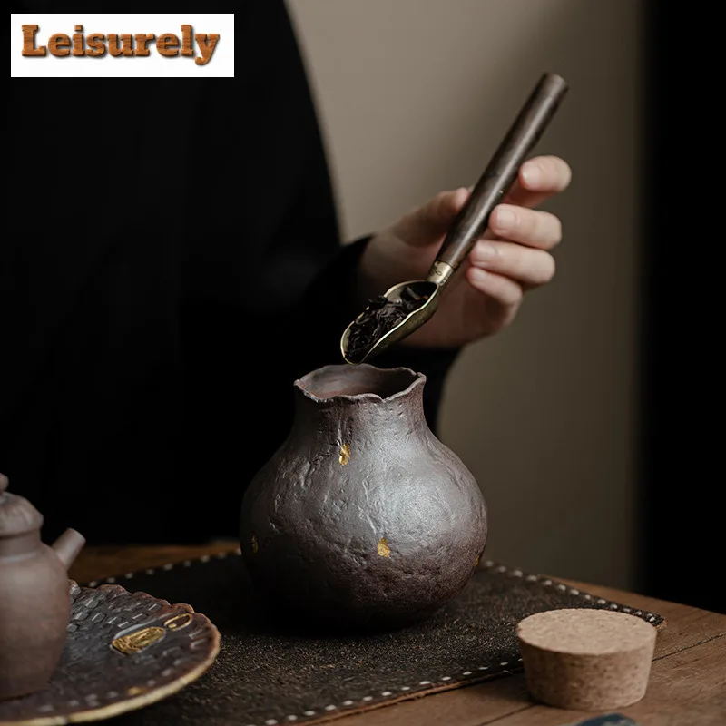 400ML Retro Old Rock Mud Tea Box Organizer Moisture-proof Warehouse Storage Tank Containers Household Tea Caddy Tea Items Gift