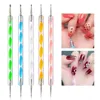 5Pcs/Set Professional 2 Ways Nail Art Dotting Pen Plastic Swirl Wood Marbleizing Steel Rhinestones Pickup Pen Manicure Tools 2
