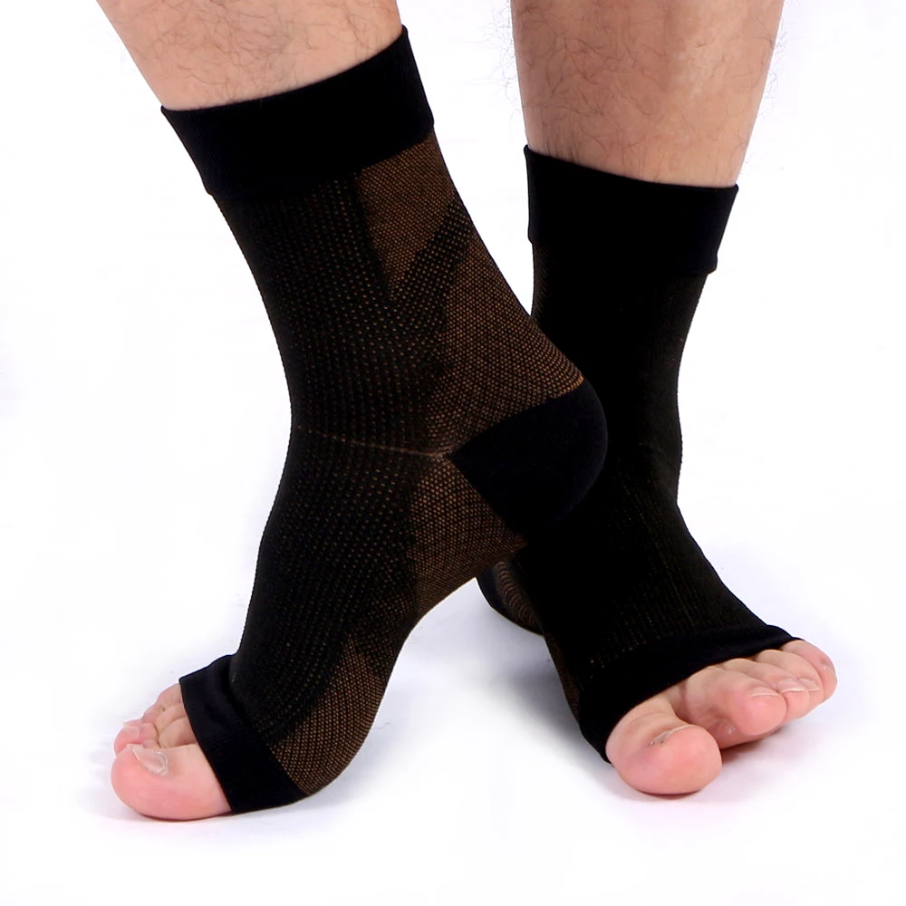 1 Pair Copper Compression Recovery Foot Sleeves for Men & Women