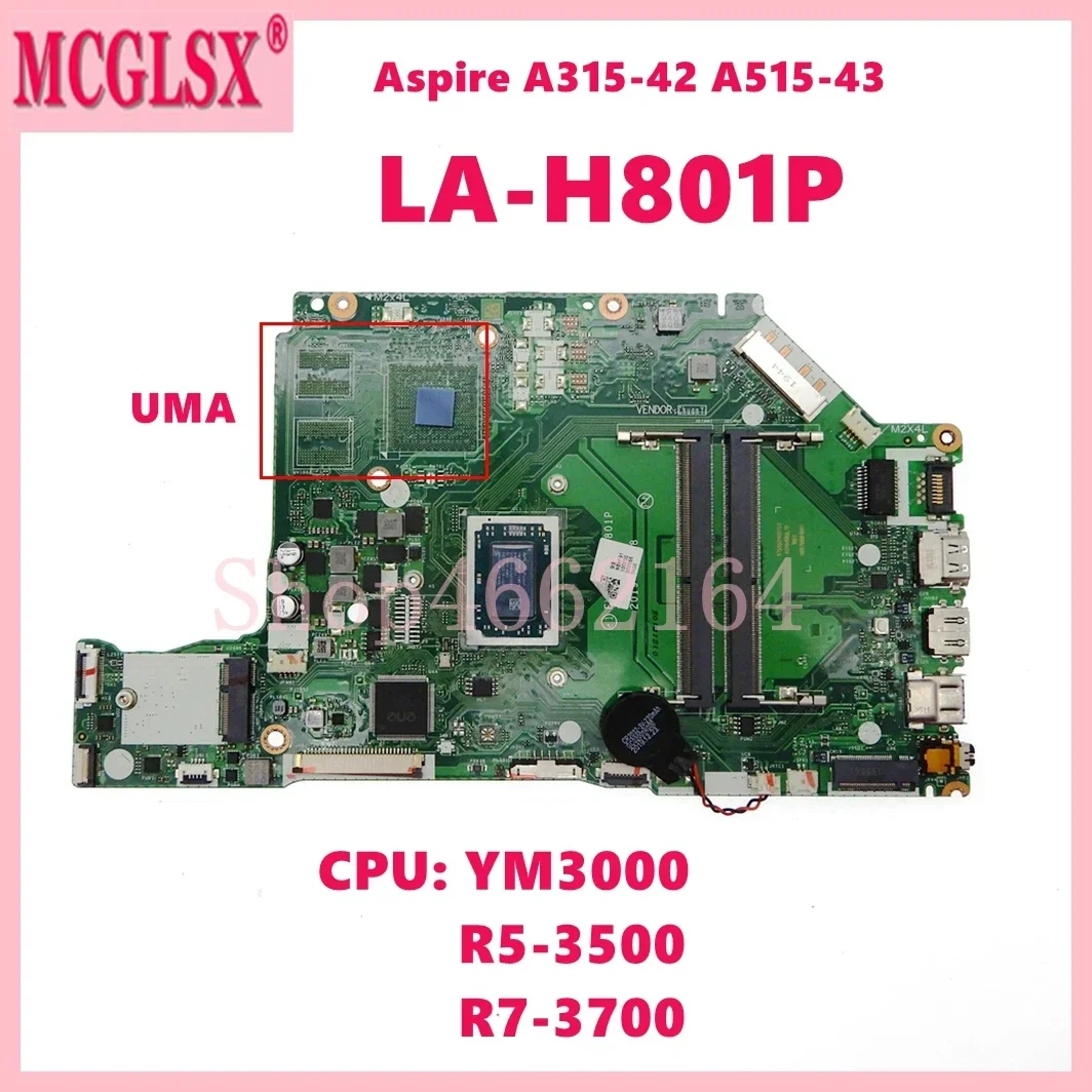 LA-H801P com R3 R5 R7 CPU UMA ou V2G GPU Mainboard Para Acer