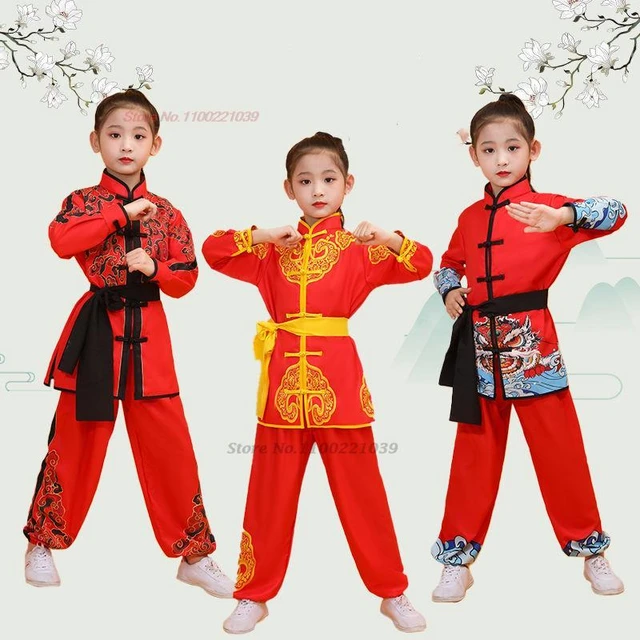 Chinese Kung Fu Wushu Martial Arts Uniform Tai Chi Short Sleeve Clothing  Kids