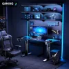 Gaming Standing Desk, Electric Height Adjustable Desks, 63x28 Inch Desks with Mecha LED Panel, Ergonomic Computer Desk 1