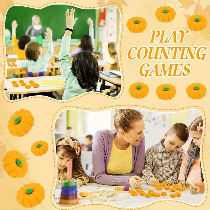 10PCS Pumpkin Shaped Eraser, Suitable for Drawing and Doing Homework, Back To School Stationery, Back To School Eraser