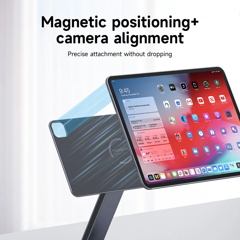Hagibis Magnetic Stand for iPad Pro M4 2024 11inch 13inch with Hub Tablet Docking Station 360° Adjustable Mount Foldable Holder