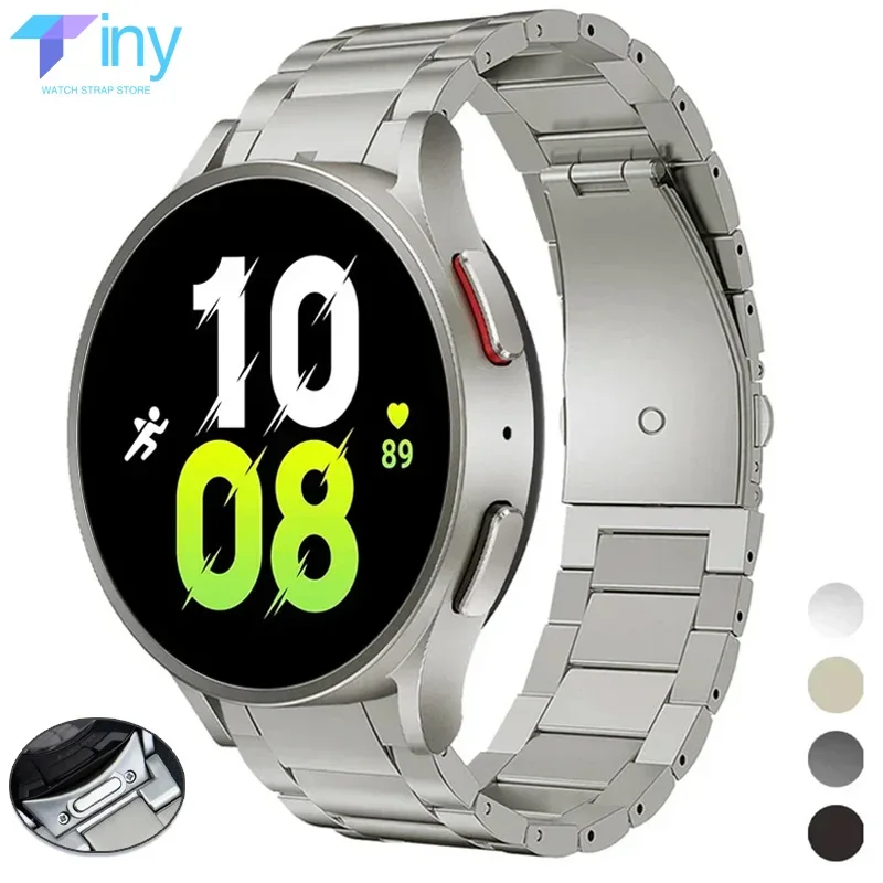 

Титановый ремешок для Samsung Galaxy Watch 6 5 4 40 мм 44 мм, браслет 6Classic 43 мм 47 мм без зазоров, металлический браслет 5Pro 45 мм, быстросъемный