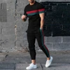 Men's Clothing Men Suit Tracksuit 2 Piece Sets Jogger Outfit 3D Printed Summer Trousers Short Sleeve Men T Shirt Long Pants 4