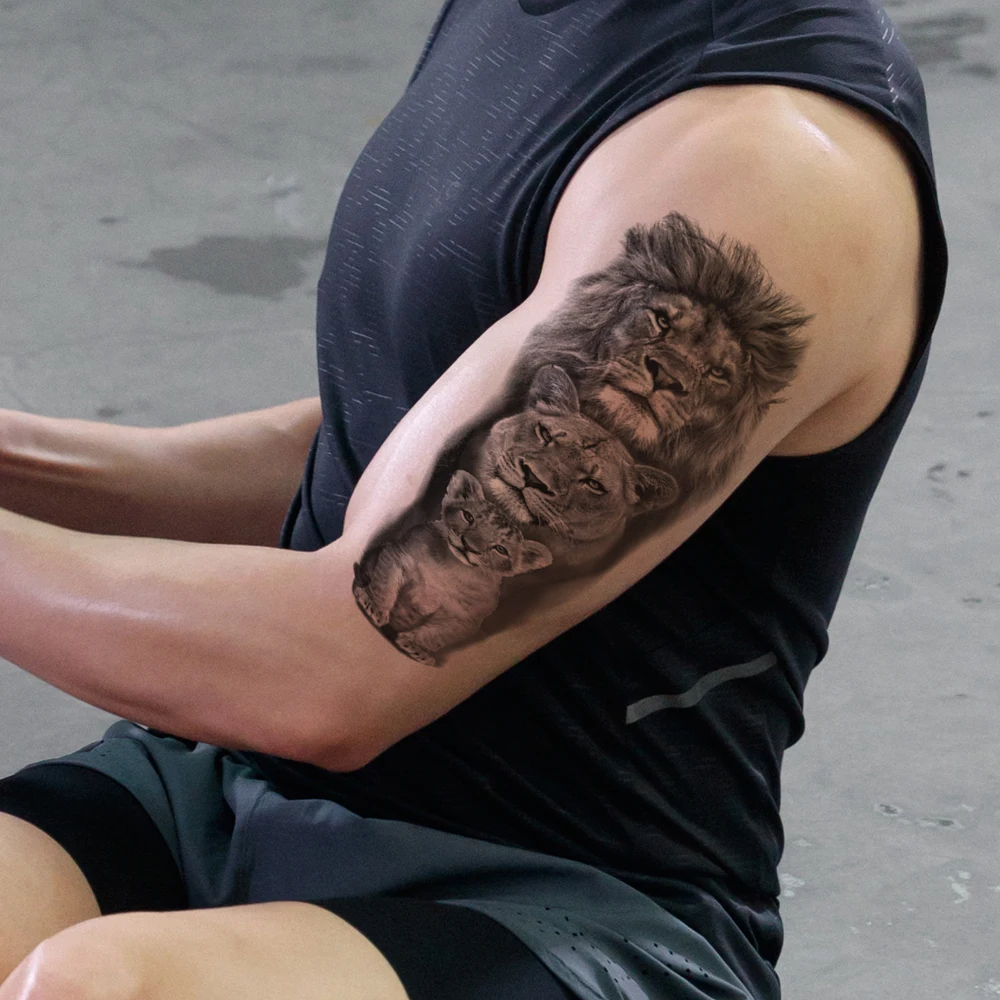 Waterproof Temporary Fake Tattoo Stickers Body Small Arm Animal Lion Tiger Wolf Snake Decals Men Women Universal Gift Decoration 6