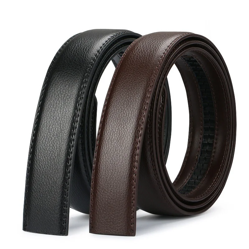 2023new No Buckle 3.5cm Wide Genuine Leather Automatic Belt Body Strap Without Buckle Belts Men Good Quality Male Belts Men Belt