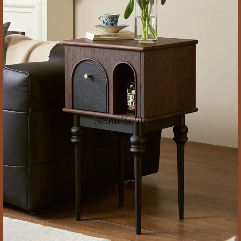 

American Solid Wood Living Room Home Small Apartment Sofa Side Table