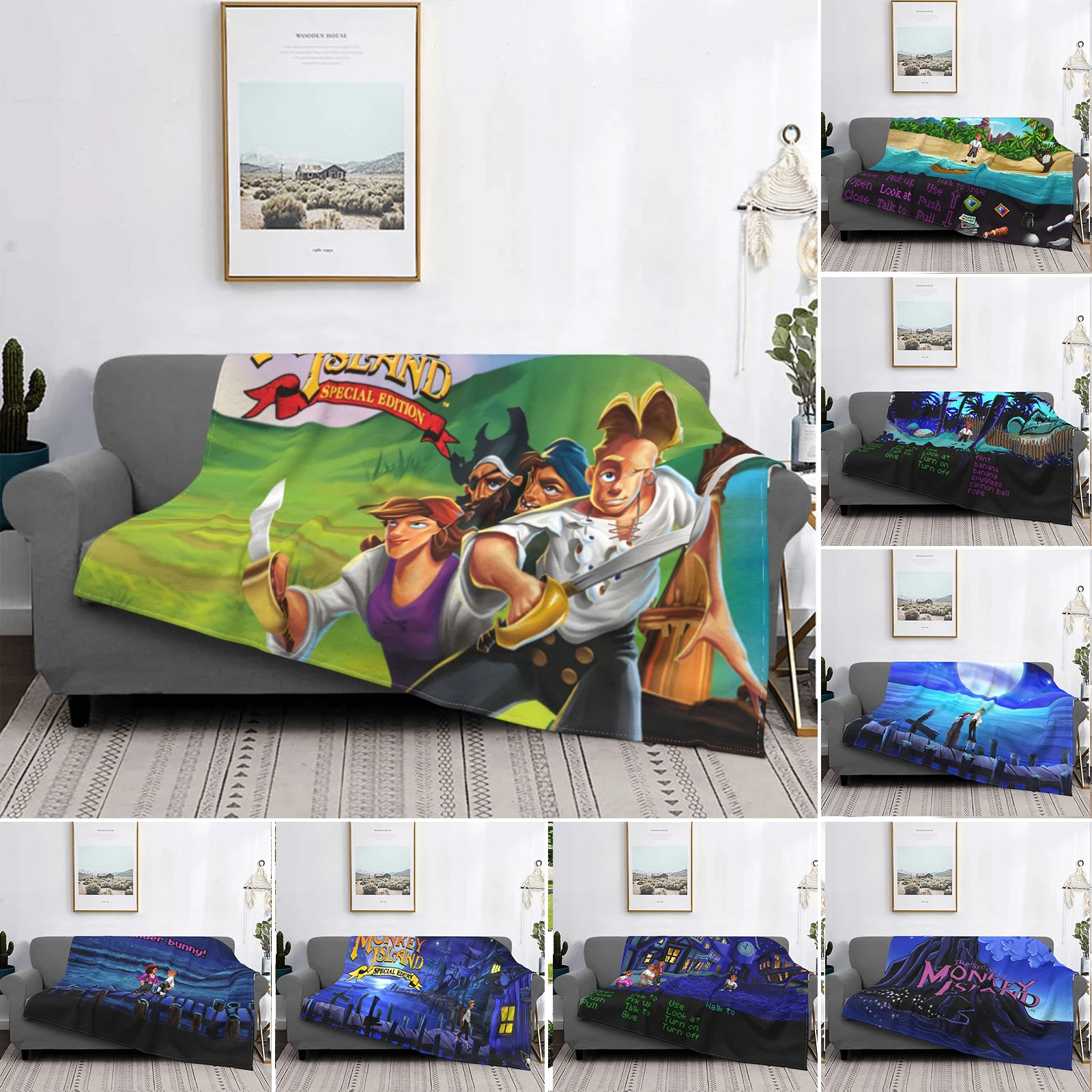 

The Secret Of Monkey Island Blanket Soft Flannel Fleece Warm Video Games Throw Blankets for Office Bedroom Sofa Bedspreads