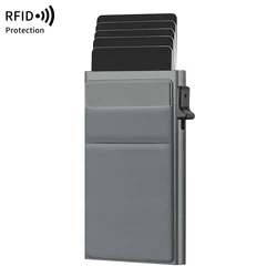 Sleek RFID Secure Aluminum Card Wallet - Ultra-Thin Minimalist Design (AB036-Gray)