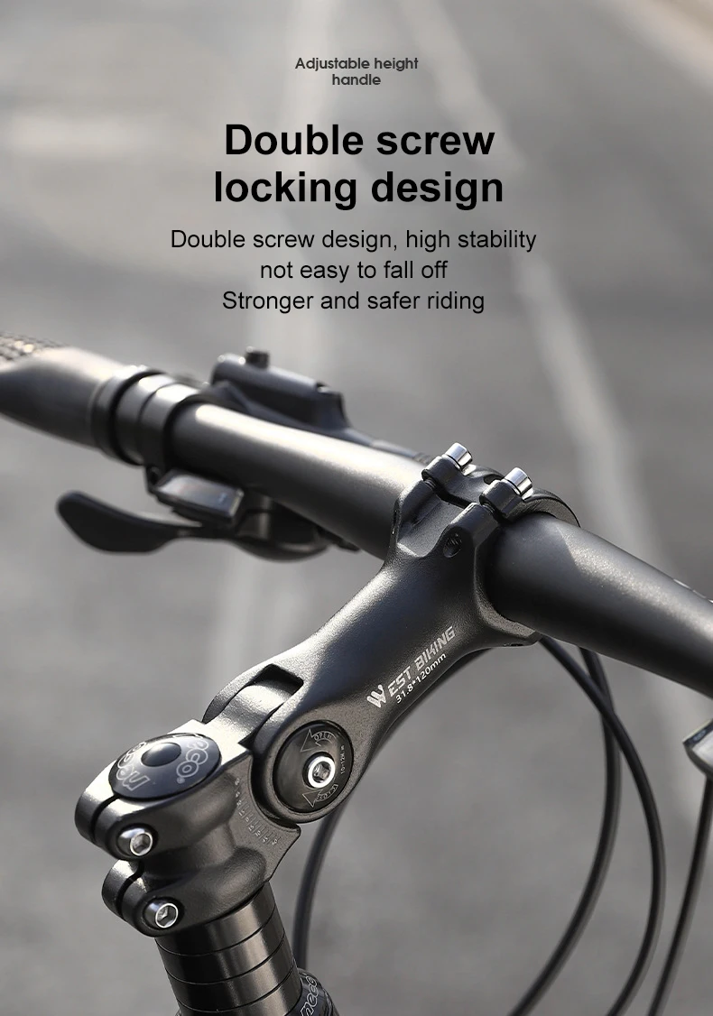 Description Picture 4 of itemAdjustable Angle Bicycle 25.4/31.88mm Handlebar Stem Riser Aluminum Alloy Front Fork Stem Adapter Mountain Bike Stem Accessories